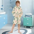 thumbnail image 5 of FORMRS Niños Bathrobe Unisex Hooded Robe Soft Plush Pajamas Sleepwear, Size 7-9T, Pastel Pink Stars, 5 of 7
