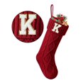 thumbnail image 1 of Bas de Noël avec Lettre Initiale 18 Pouces Bas pour Décoration de Noël - Rouge K, 1 of 9
