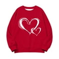 thumbnail image 7 of yoeyez Oversized Crewneck Sweatshirts for Girls Baby Girl Valentines Outfit Heart Printed Long Sleeve Shirts Spring Valentines Clothes Red,4 Years, 7 of 7