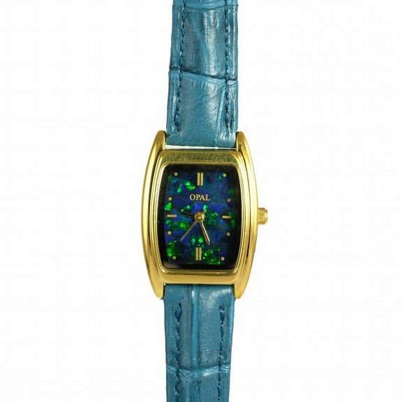 OPAL WATCH WITH GENUINE LEATHER BAND (BLUE)