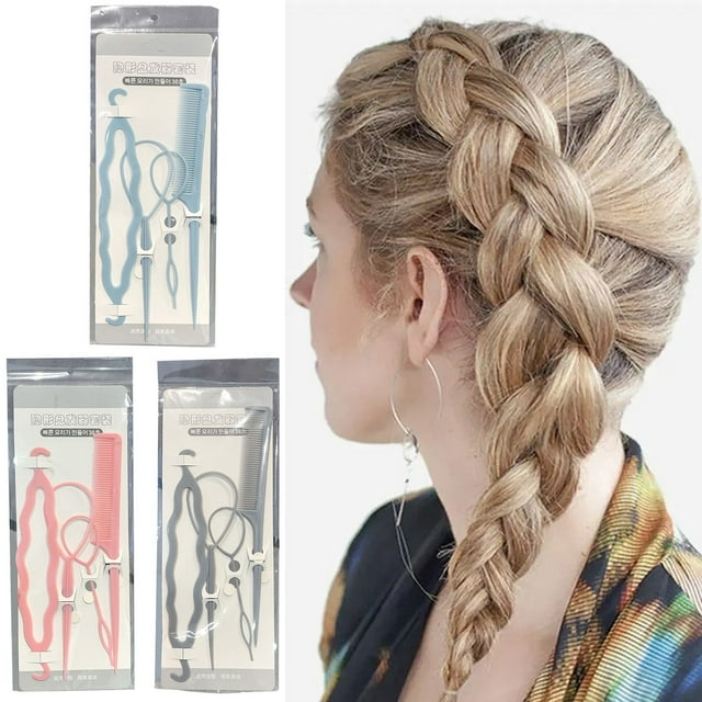 Hair Care Four Piece Hair Styling Set Adult Hair Puller Loop Needle Child Hair Tool Lazy Braiding Tool Multi Functional Hair Styling Tool Convenient And Quick Fashion Hairstyling, Hair Care for Women
