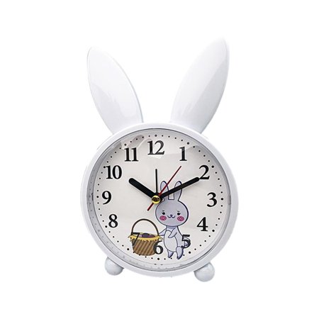 JOGZMZ Creatives Small Alarm Clock, Cute Rabbit Bedhead, Cute Children's Cartoons, Silent Clock, Student Simplicitys