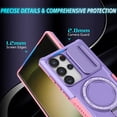 thumbnail image 4 of Allytechgroup Magnetic For Samsung Galaxy S23 Ultra Case with Ring, [1x Screen Protector] [Slide Camera Cover] Military Grade Drop Protection Back Cover For Samsung Galaxy S23 Ultra, Purple, 4 of 10