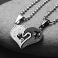 thumbnail image 2 of collar plata de ley 925 mujer collares aesthetic cadena Collar clásico con colgante de corazón para mujer, 2 piezas, accesorios de joyería de acero inoxidable de San Valentín para mujer, regalo, colla, 2 of 4