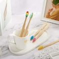 thumbnail image 4 of 40 Pieces Bamboo Toothbrushes Charcoal Toothbrush Bamboo Toothbrushes with BPA-Free Nylon Bristles(Multi-Color), 4 of 6