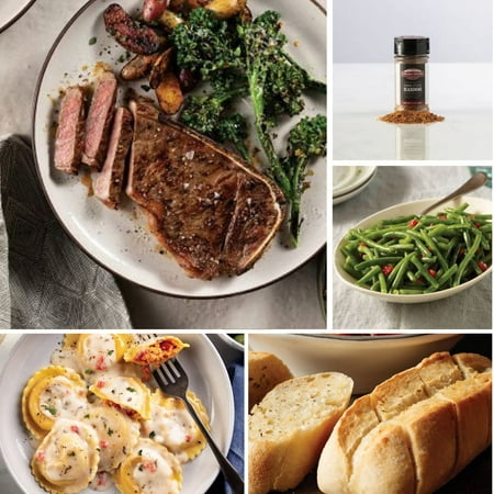 Omaha Steaks Gourmet Dinner for Two (2x Bone-In New York Strips, 1x Lobster Ravioli, 2x Green Beans in Butter Sauce, 4x Individual Baguettes w/ Garlic Butter, 1 jar Seasoning)