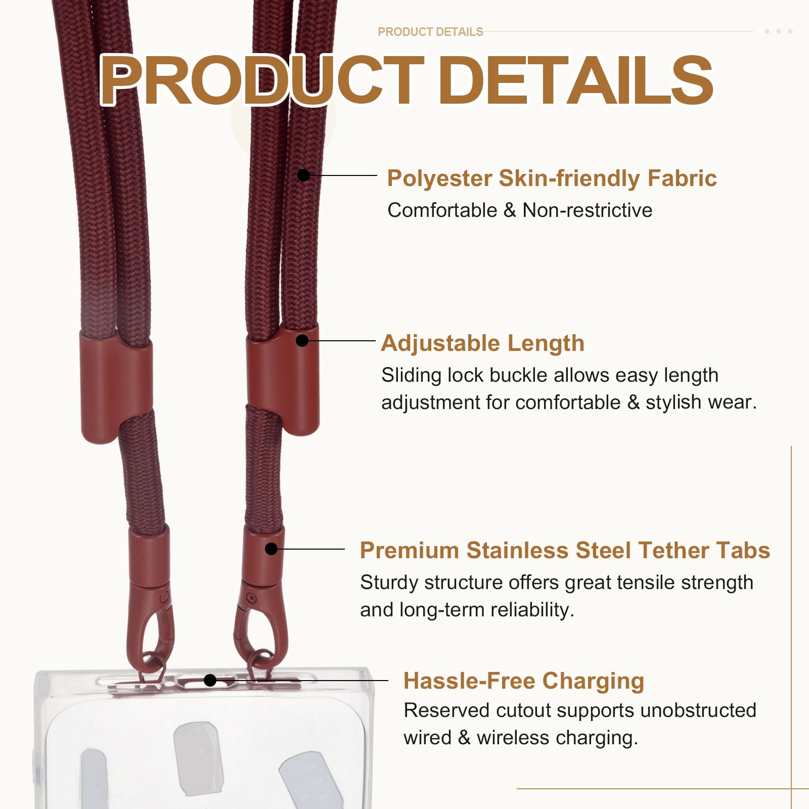 Uxcell 2Set Phone Lanyard (Wine Red) - Adjustable Anti Theft, Phone Strap Crossbody Neck Strap with Tether Tabs Most Smartphones, Fits Travel Essentials