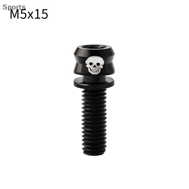 4PCS Bicicleta M5 * 15/17/19 Pinza De Freno De Disco De Titanio Tornillo Frenos De Palanca De Vástago MTB De Carretera Piezas Hidráulicas De ES