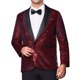 thumbnail image 1 of INSPIRE CHIC Blazers para Hombre Chaquetas de Traje de Lentejuelas Brillantes Metálicas de Cuadros Argyle 2XL Rojo, 1 of 5