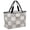 White, Off-White, Grey, variant on Brown Beige Checkered Beach Bag for Women, Large Breathable Mesh Beach Tote Bag, Modern Farmhouse Plaid Burlap Sandproof Lightweight Travel Bags for Vacation Picnic Swimming Pool 15.7"x15.7"x9.1"