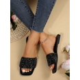 thumbnail image 4 of Women's Flat Sandals Plus Size Summer Beach Slippers With Rhinestone Decoration, 4 of 4