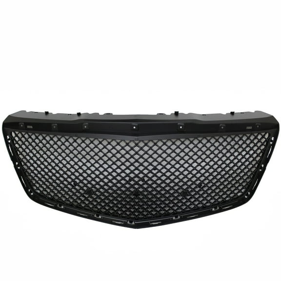 Ikon Motorsports Compatible with 14-19 Cadillac CTS 4Dr B Style Black Front Bumper Hood Grille Grill - ABS 2014 2015 2016