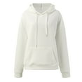 thumbnail image 3 of Waffle Hoodies for Women 2025 Long Sleeve Loose Fit Plain Hoodie with Pockets Hooded Sweatshirt Women Pullover, 3 of 6