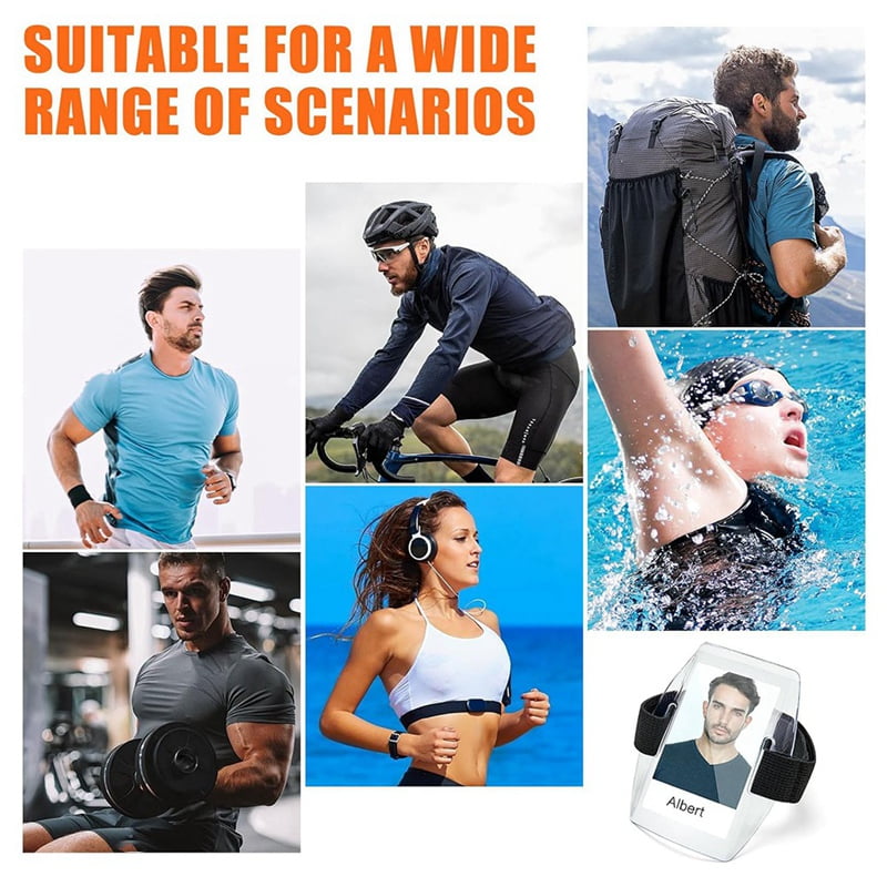Arm Badge Holder - 18Pcs Armband ID Card Holder Waterproof Armband Badge with Adjustable Elastic Strap