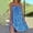 Blue, variant on Women's Casual Tennis Dress Floral O Neck Ruffle Spaghetti Strap Sleeveless Short Beach Dress for Easy Everyday Wear Red XL