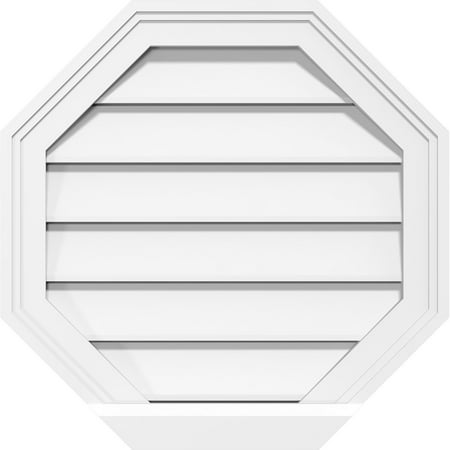 

34 W x 34 H Octagonal Surface Mount PVC Gable Vent: Functional w/ 2 W x 2 P Brickmould Sill Frame