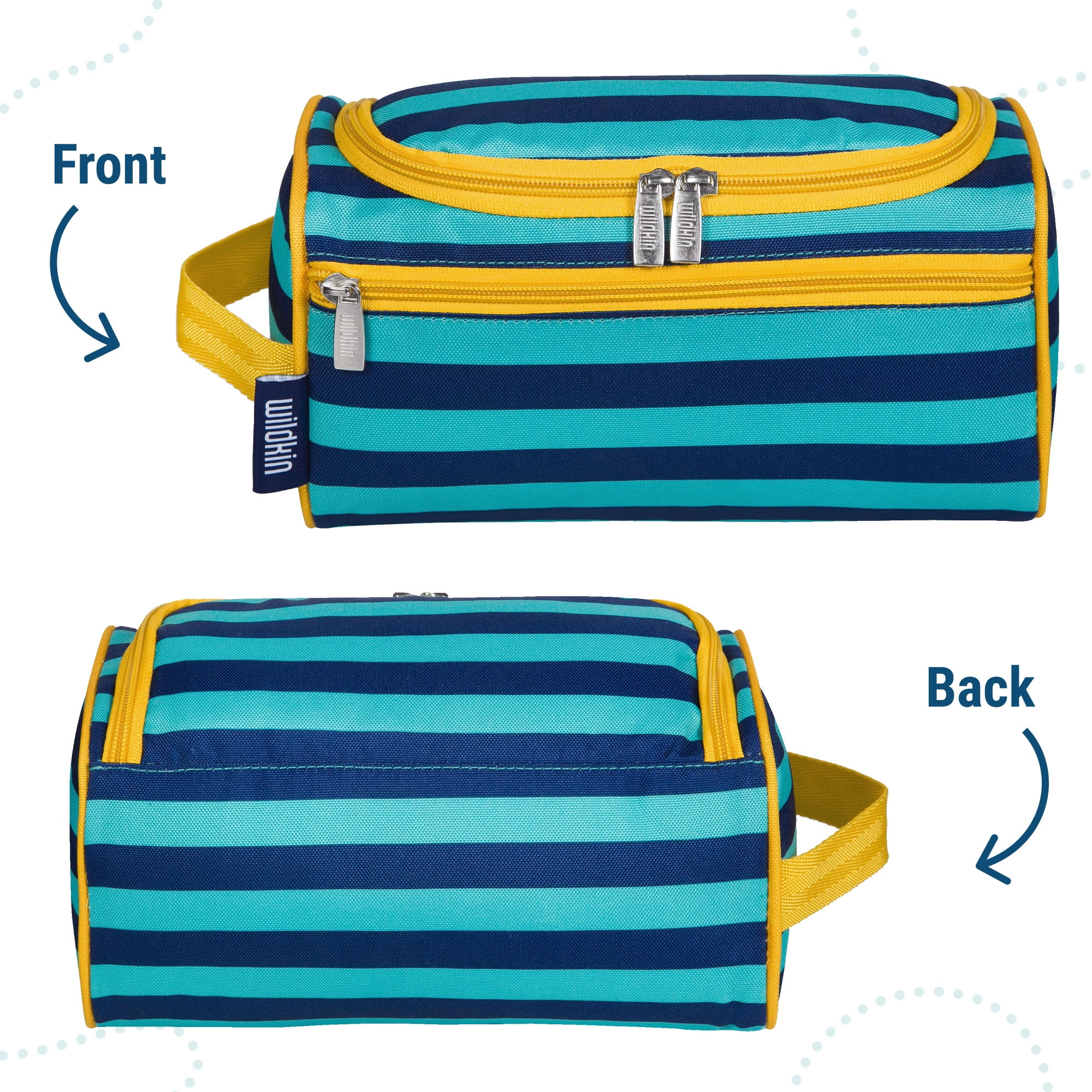 Wildkin Kids Travel Toiletry Bag (Blue Stripes)