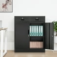 thumbnail image 4 of Metal Storage Cabinet, 36" H Locking Storage Cabinet with Two Drawers and Adjustable Shelf, Metal Cabinets for Office, Garage, Home-Black, 4 of 7