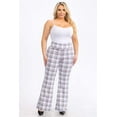 thumbnail image 5 of Plus Size Tummy Control Butt Sculpting Flare Pants With Pockets - Gray, Pink, White, Plaid, 5 of 7