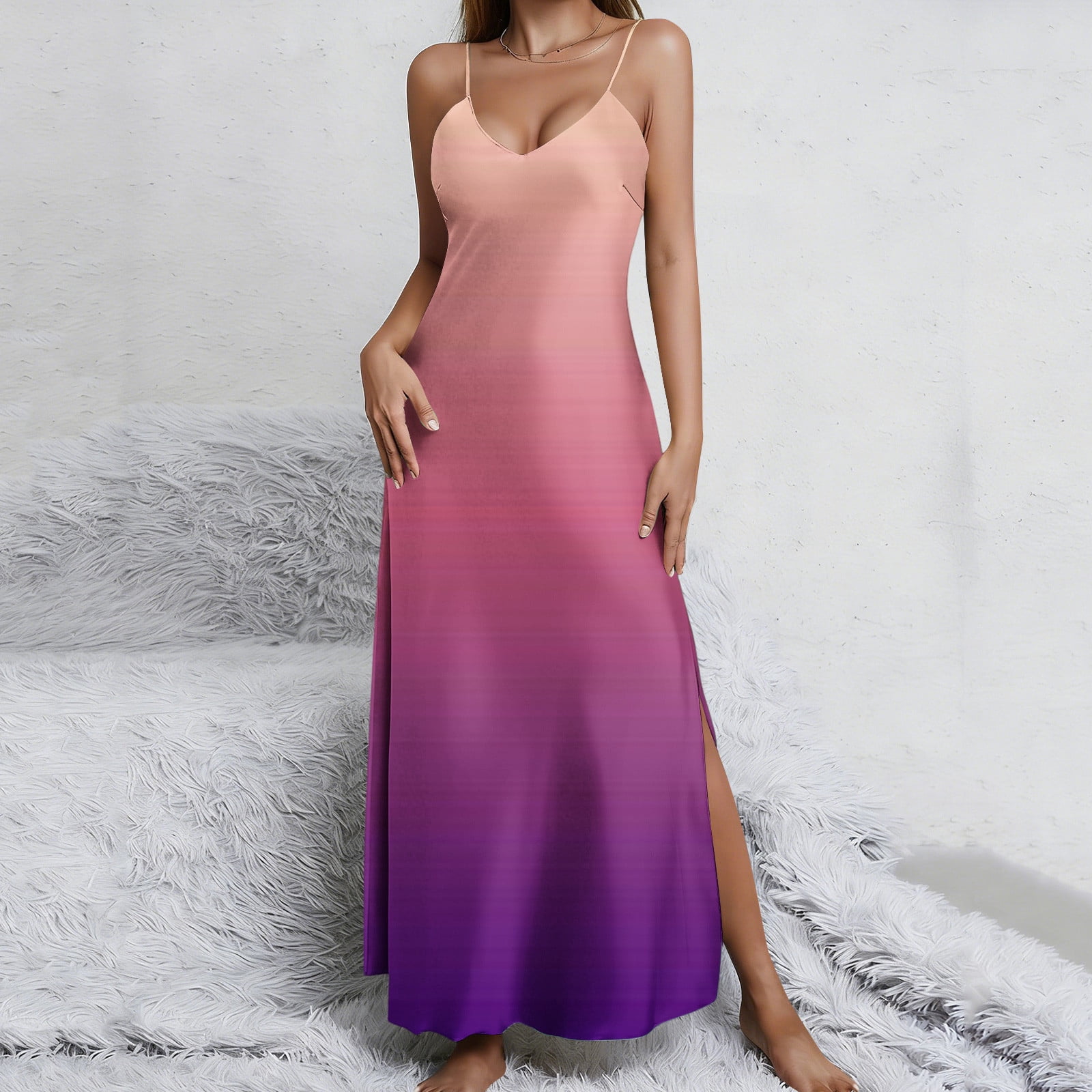 gradient satin dress Franceska Taupe Ombre Satin Midi Dress