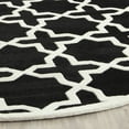 thumbnail image 3 of SAFAVIEH Chatham Giovanni Geometric Wool Area Rug, Black/Ivory, 7' x 7' Round, 3 of 7