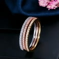 thumbnail image 5 of Multi-Tone Gold Plated CZ Engagement Wedding Band Stackable Ring Jewelry Set, 5 of 8