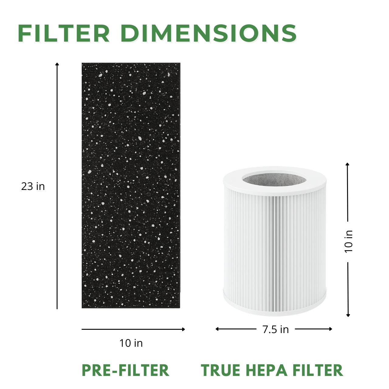 Nispira HP670 True HEPA Replacement Filter Set Compatible with Hunter HP670 Large Tower Air Purifier, Includes 4 Carbon Pre-Filters, Compare to H-HF670-VP, 1 Set