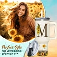 thumbnail image 7 of Personalized Sunflower Monogram Cup for Women, Mom, Wife, Boss Lady, Coworkers-Custom 40oz Tumbler with Handle- Unique Birthday, Christmas, Boss Day Gift for Her, 7 of 7