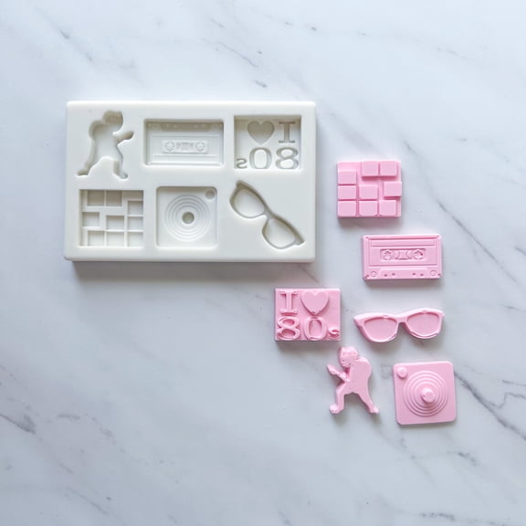 80'S THEME BAKING MOLD FOR CUPCAKES, CAKEPOPS, CHOCOLATE STRAWBERRIES, PRETZELS & RICE KRISPIES