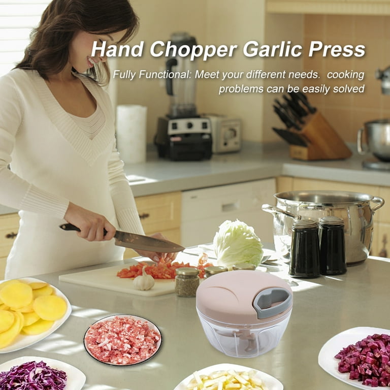 Hand Chopper Garlic Press Vegetable Fruit Twist Shredder Manual