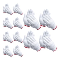 HONMEET 12 Pairs Nylon Painters Gloves Breathable White Work Gloves for Home and