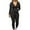 Black, variant on Women Two Piece Outfits Workout Sets Bodycon Tracksuit Long Sleeve Zip Up Hoodie Jacket Jogger Matching Sweat Pants Set