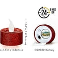 thumbnail image 2 of 6pcs LED Tea Lights Battery Operated Glitter Flameless Flickering Electric Fake Votive Tea Light Candles for Party Decoration, 2 of 10