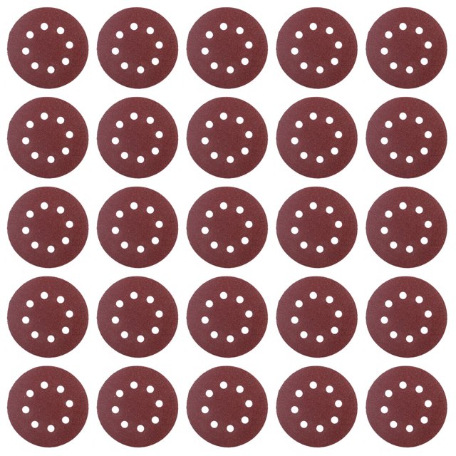 MasteelfCA 50pcs 8 Hole 5 Inch Hook and Loop Sanding Discs 80 Grit Sandpaper Circular Pads