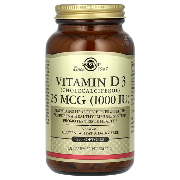 Solgar Vitamin D3 (Cholecalciferol) 25 mcg (1,000 Iu) 250 Sgels