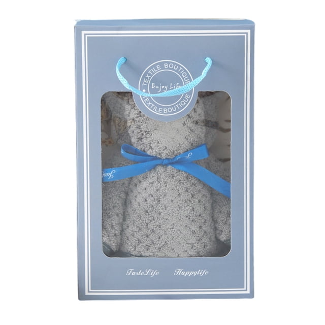 JWshufel Ingenious Warp Knitted Reseau Towel Gift Bear Towel Soft Absorbent Fleece Multipurpose Face Hand Towel for Sensitive Skin Family Gift Idea Easy Care Machine Washable