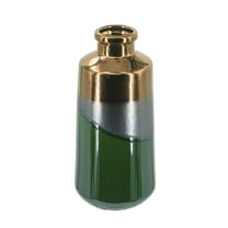A&B Home Bronze and Green Decorative Ceramic Vase 5.5" x 5.5" x 11.8"