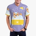 thumbnail image 1 of Balery Corgi Washing in Bathtub Camisa Polo de Hombre con Estampado, de Manga Corta y Tejido Medio, Camisa Tipo Golf Polo-Small, 1 of 6