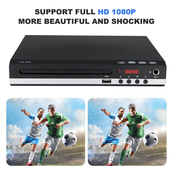 LIOOBO Compact Portable Dvd Player for TV Home Use, Multi-Format Compatible, High-Definition Quality