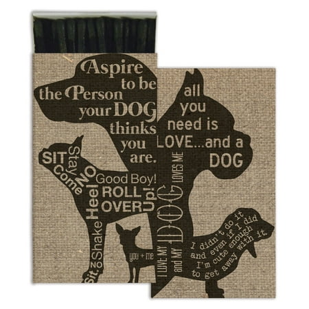 Fireplace Matches, Large, Man's Best Friend Design, Beautiful ornately decorated matchbox with an art deco feel; 50 matches included By (The Rock Best Matches)