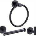 thumbnail image 6 of 3-Pieces Bathroom Hardware Set, Stainless Steel Toilet Paper Holder, Towel Ring, Robe Towel Hooks, Towel Racks Bathroom Accessories for Bathroom Wall Mounted, Brushed Silver, 6 of 6