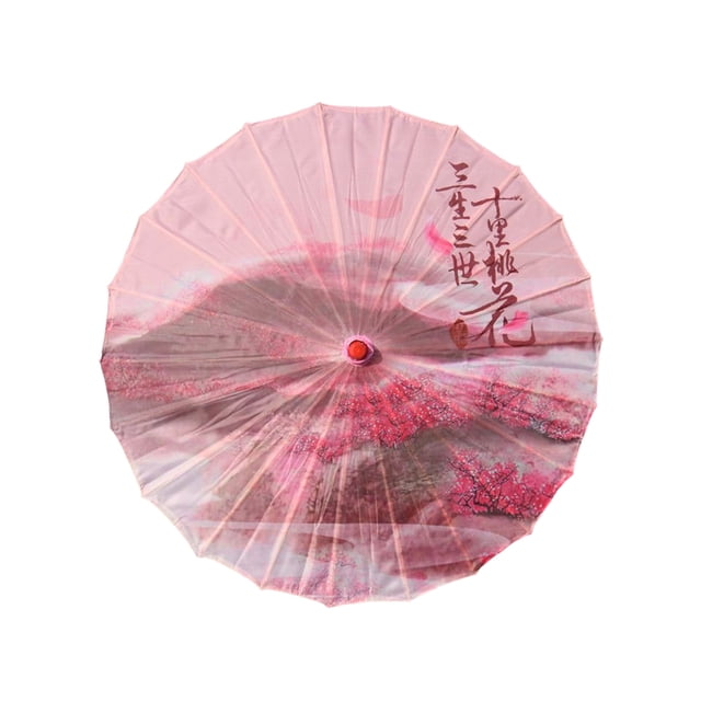 Bewildely Paraguas de tela de seda Estilo chino tradicional Papel de aceite Parasol de baile femenino Traje de actuación Accesorios de fotografía Mujeres Paraguas de lluvia Tipo 6 Bewildely HA073075-14