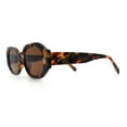 thumbnail image 6 of Womens Luxe Mod Fashion Octagon Beveled Thick Plastic Sunglasses Tortoise - Brown, 6 of 8
