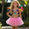 thumbnail image 2 of DGQPLPD Girls Ballet Performance Tutu Skirt Four Layer Soft For Stage Shows And National Dance Pink 3-5 Years, 2 of 5