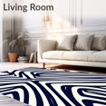 thumbnail image 2 of ODIKA 4'x6' Machine Washable Non-Slip Area Rug, Contemporary Waveflow with Dynamic Angular Stripes and Zigzag Design High Traffic Rug with Pad, Blue, 597314, 2 of 8