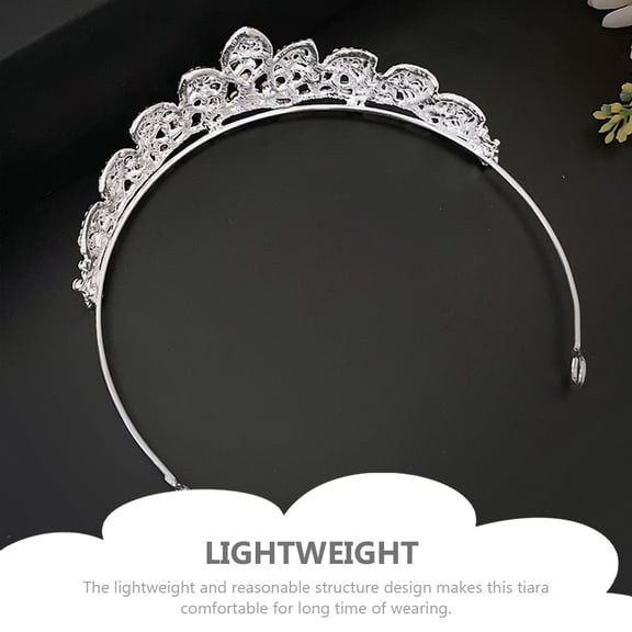 Niceauty Decorative Bridal Tiara Elegant Design Women Tiara Silver 1Pack