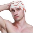 thumbnail image 3 of Wekity Swimming Cap Color Cartoon Red Foxes White Unisex Adult Wekity Polyester, 3 of 4