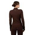 thumbnail image 6 of Yitty Active Women's Ultraluxe Full Lenght Full Zip Jacket, Athleisure, 4-Way-Stretch, Thumbholes, Cacao, S, 6 of 7