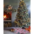 thumbnail image 3 of Christmas Christmas Tree Skirt 36 Inches Large Christmas Skirt Tree, Xmas Tree Winter Snowflake Santa Pink Checkered Tree Skirt Christmas Decorations for Fireplace Party Holidays Indoor Outdoor, 3 of 7
