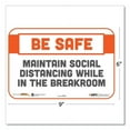 thumbnail image 2 of Besafe Messaging Repositionable Wall/door Signs, 9 X 6, Maintain Social Distancing While In The Breakroom, White, 3/pack | Bundle of 2 Packs, 2 of 5